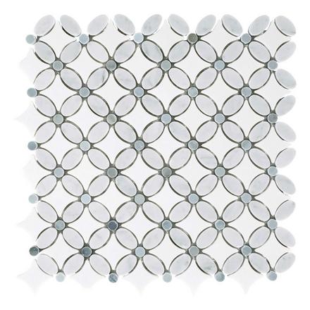 Bianco Carrara Thasos III Flower Mosaic Bianco Carrara Thasos III Flower Mosaic