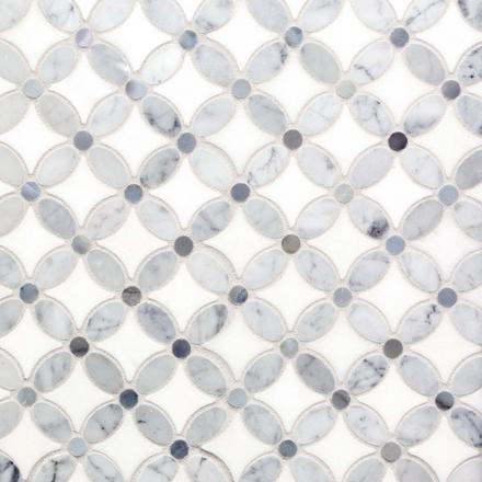Bianco Carrara Thasos III Flower Mosaic Bianco Carrara Thasos III Flower Mosaic