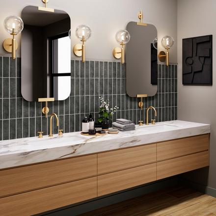 Thin Brick Midnight Black Flat Thin Brick Midnight Black Flat
