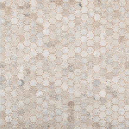 Argento Hexagon Tumbled Travertine Mosaic Argento Hexagon Tumbled Travertine Mosaic