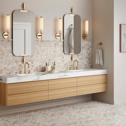 Argento Hexagon Tumbled Travertine Mosaic Argento Hexagon Tumbled Travertine Mosaic