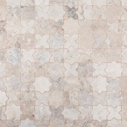 Argento Star Cross Tumbled Travertine Mosaic Argento Star Cross Tumbled Travertine Mosaic