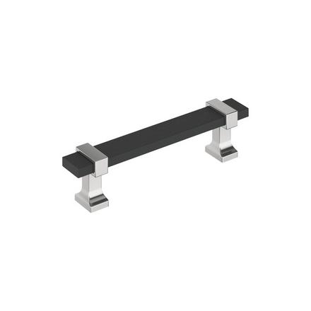 Overton Matte Black and Polished Chrome Cabinet Pull Overton Matte Black and Polished Chrome Cabinet Pull