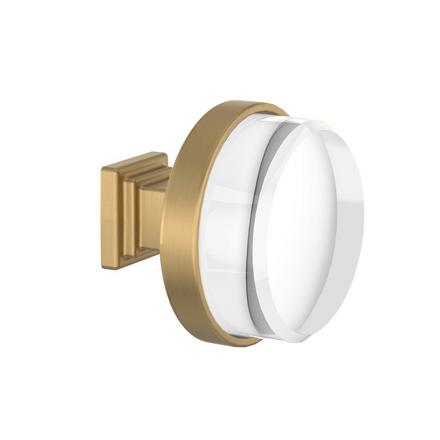 Glacio 1-1/2 in. Clear and Champagne Bronze Cabinet Knob Glacio Cabinet Knob
