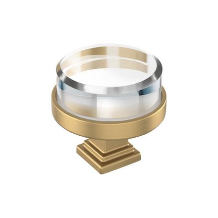 Glacio 1-1/2 in. Clear and Champagne Bronze Cabinet Knob Glacio Cabinet Knob