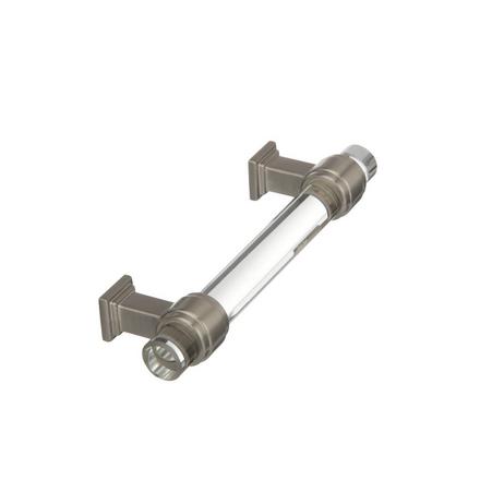 Glacio 3-3/4 in. Center-to-Center Clear and Satin Nickel Cabinet Pull Glacio Cabinet Pull
