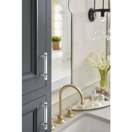 Glacio 3-3/4 in. Center-to-Center Clear and Satin Nickel Cabinet Pull Glacio Cabinet Pull