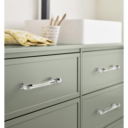 Glacio 6-5/16 in. Center-to-Center Clear and Polished Chrome Cabinet Pull Glacio Cabinet Pull