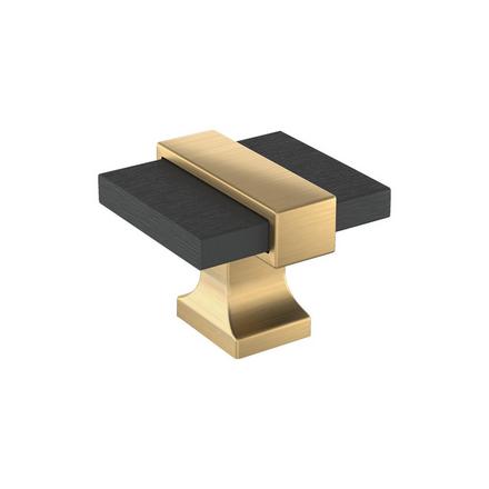 Overton 1-3/8 in. Brushed Matte Black and Champagne Bronze Cabinet Knob Overton Cabinet Knob