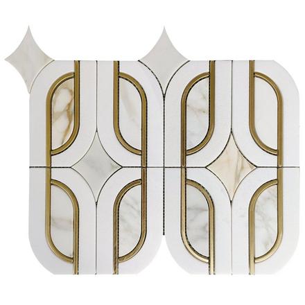 Regency Cala Polished Brass Marble Waterjet Mosaic Regency Cala Polished Brass Marble Waterjet Mosaic