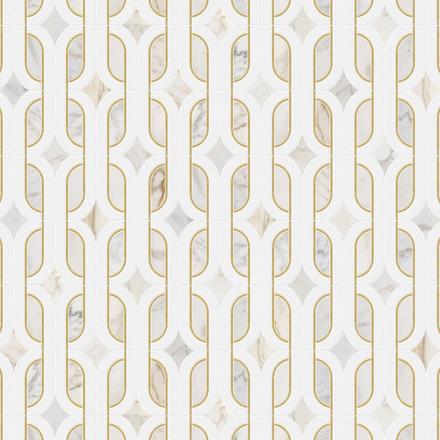 Regency Cala Polished Brass Marble Waterjet Mosaic Regency Cala Polished Brass Marble Waterjet Mosaic