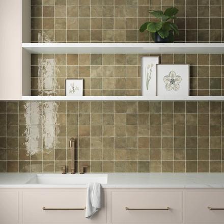 Zellige Antique Sage Ceramic Tile Zellige Antique Sage Ceramic Tile