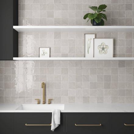 Zellige Light Ash Ceramic Tile Zellige Light Ash Ceramic Tile