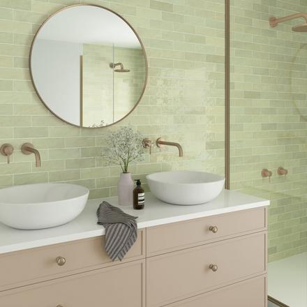 Zellige Pistachio Ceramic Tile Zellige Pistachio Ceramic Tile
