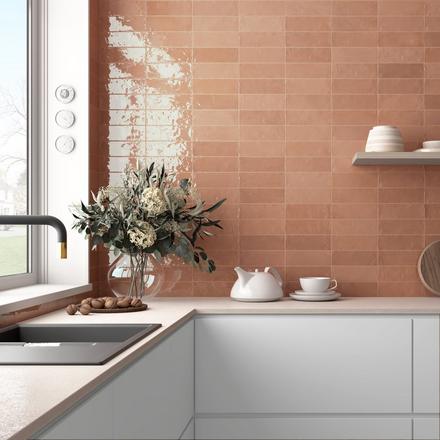 Zellige Dust Rose Ceramic Tile Zellige Dust Rose Ceramic Tile
