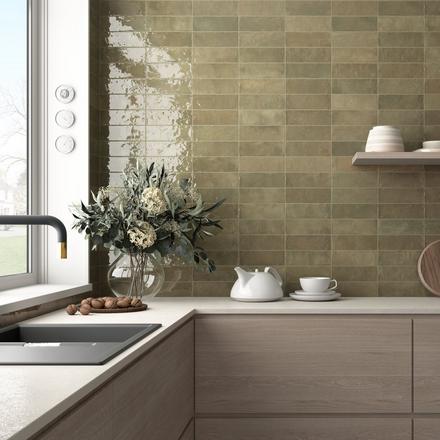Zellige Antique Sage Ceramic Tile Zellige Antique Sage Ceramic Tile