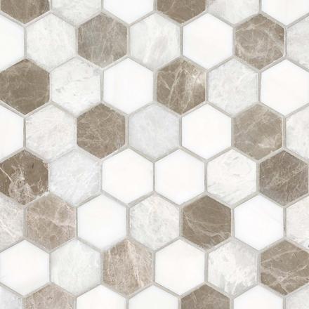 Iceberg Blend Hexagon II Marble Mosaic Iceberg Blend Hexagon II Marble Mosaic
