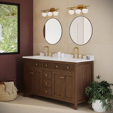Lizzie 8 in. Widespread Brushed Gold Bath Faucet Lizzie 8 in. Widespread Brushed Gold Bath Faucet