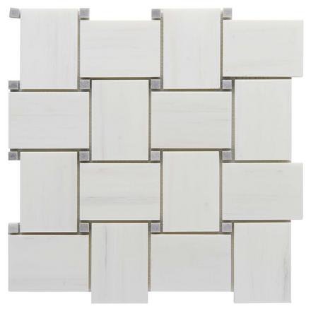 Skyfall II Dolomite Basketweave Honed Marble Mosaic Skyfall II Dolomite Basketweave Honed Marble Mosaic