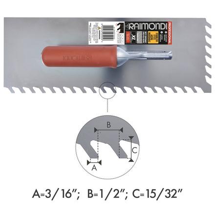Raimondi Slant Ridge Notch Trowel Raimondi Slant Ridge Notch Trowel