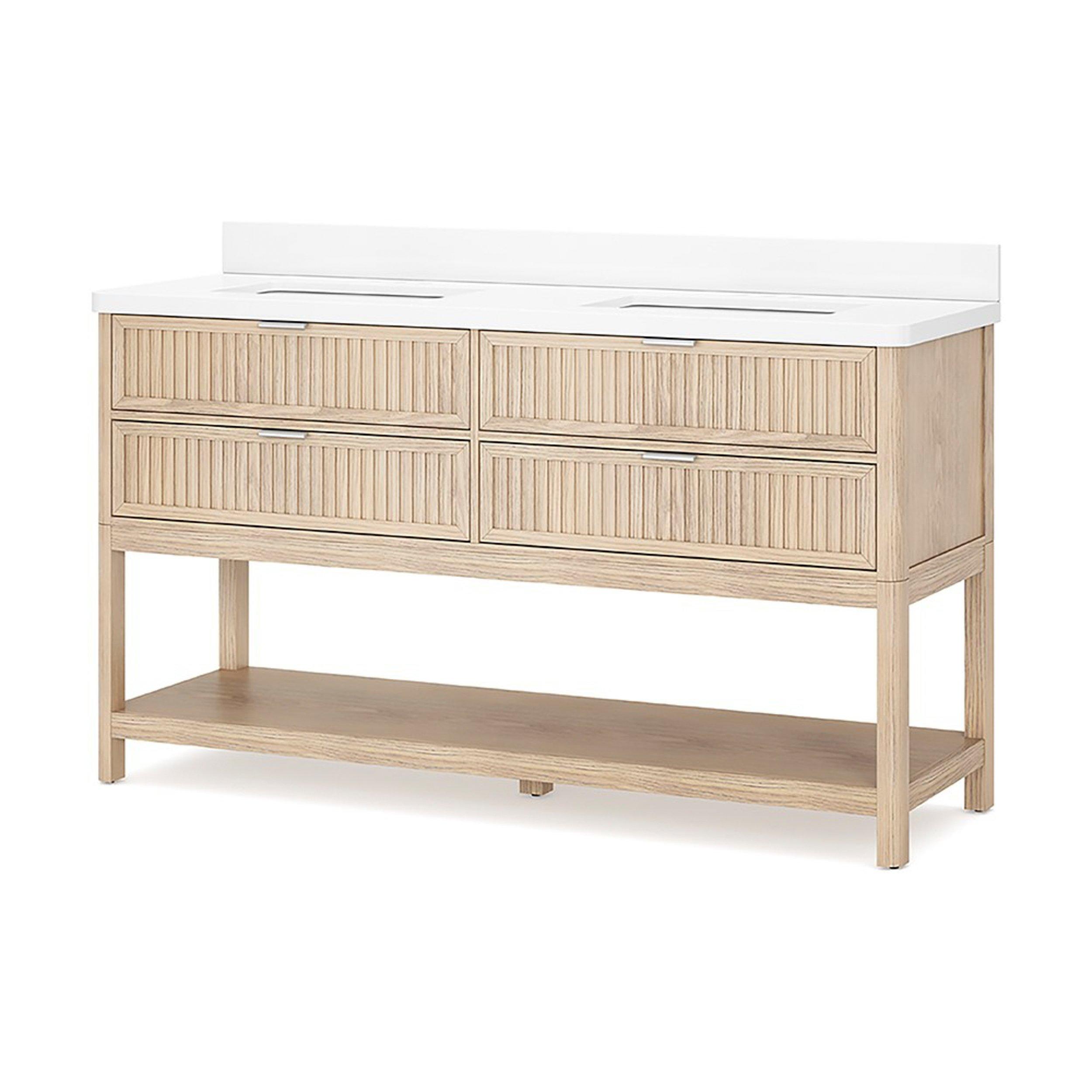 Palma 61 in. Natural Vanity with Enginnered Stone Top