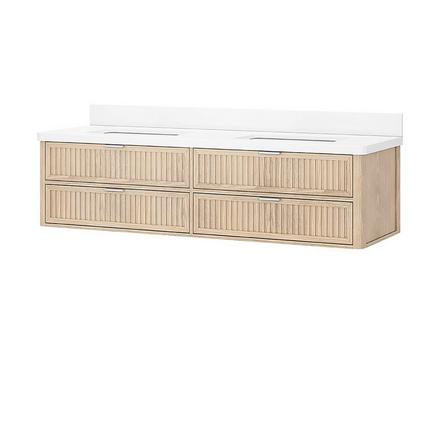 Palma 61 in. Natural Vanity with Engineered Stone Top Palma 61 in. Natural Vanity with Engineered Stone Top