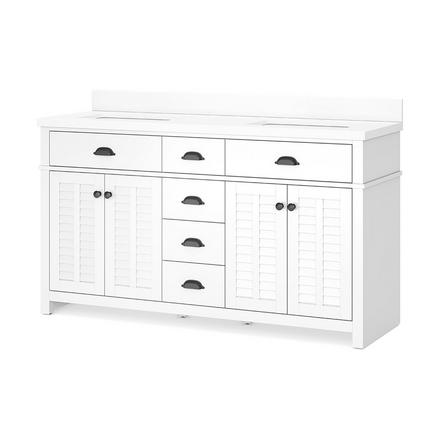 Bellville 61 in. White Vanity with Engineered Stone Top Bellville 61 in. White Vanity with Engineered Stone Top