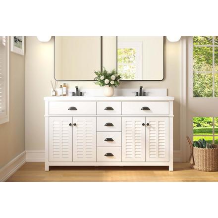 Bellville 61 in. White Vanity with Engineered Stone Top Bellville 61 in. White Vanity with Engineered Stone Top