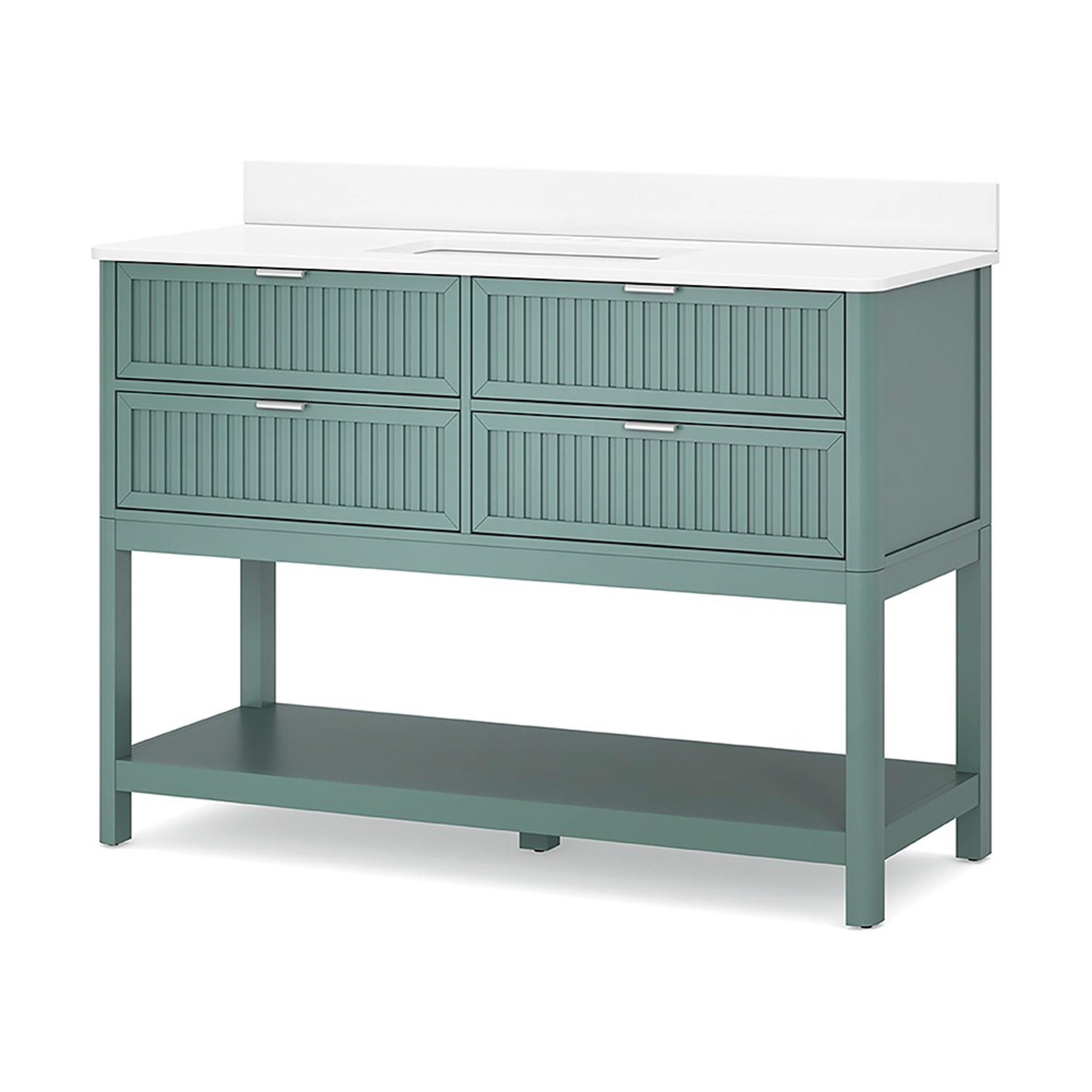 Palma 49 in. Blue Vanity with Engineered Stone Top