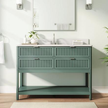 Palma 49 in. Blue Vanity with Engineered Stone Top Palma 49 in. Blue Vanity with Engineered Stone Top