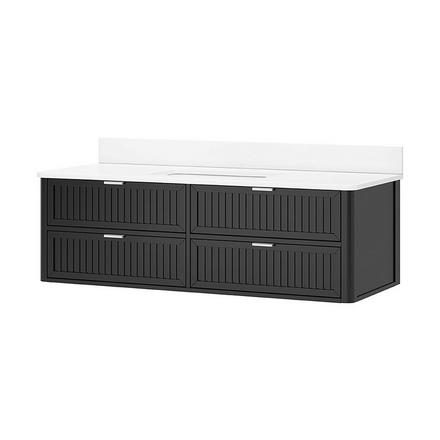 Palma 49 in. Black Vanity with Engineered Stone Top Palma 49 in. Black Vanity with Engineered Stone Top