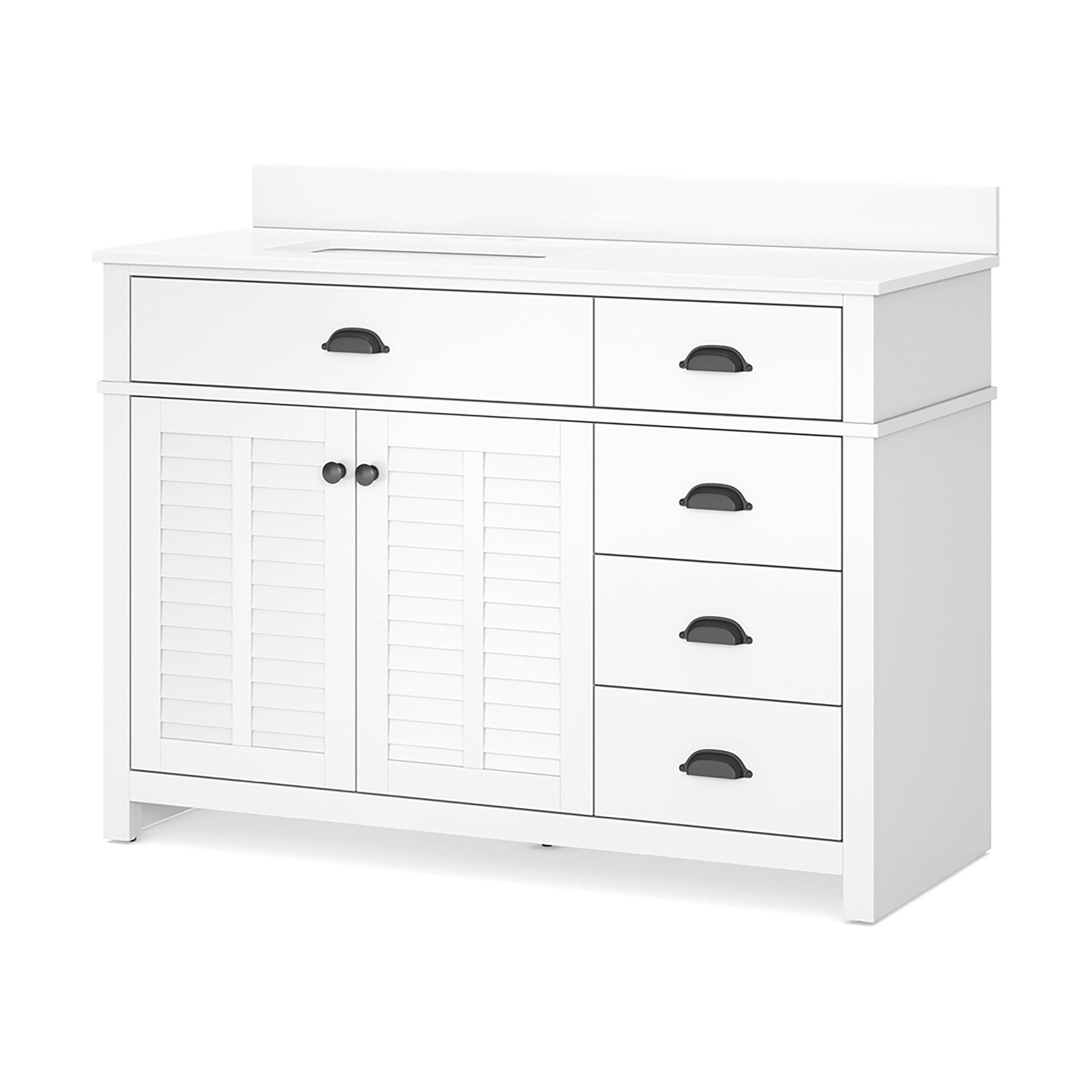 Bellville 49 in. White Vanity with Engineered Stone Top