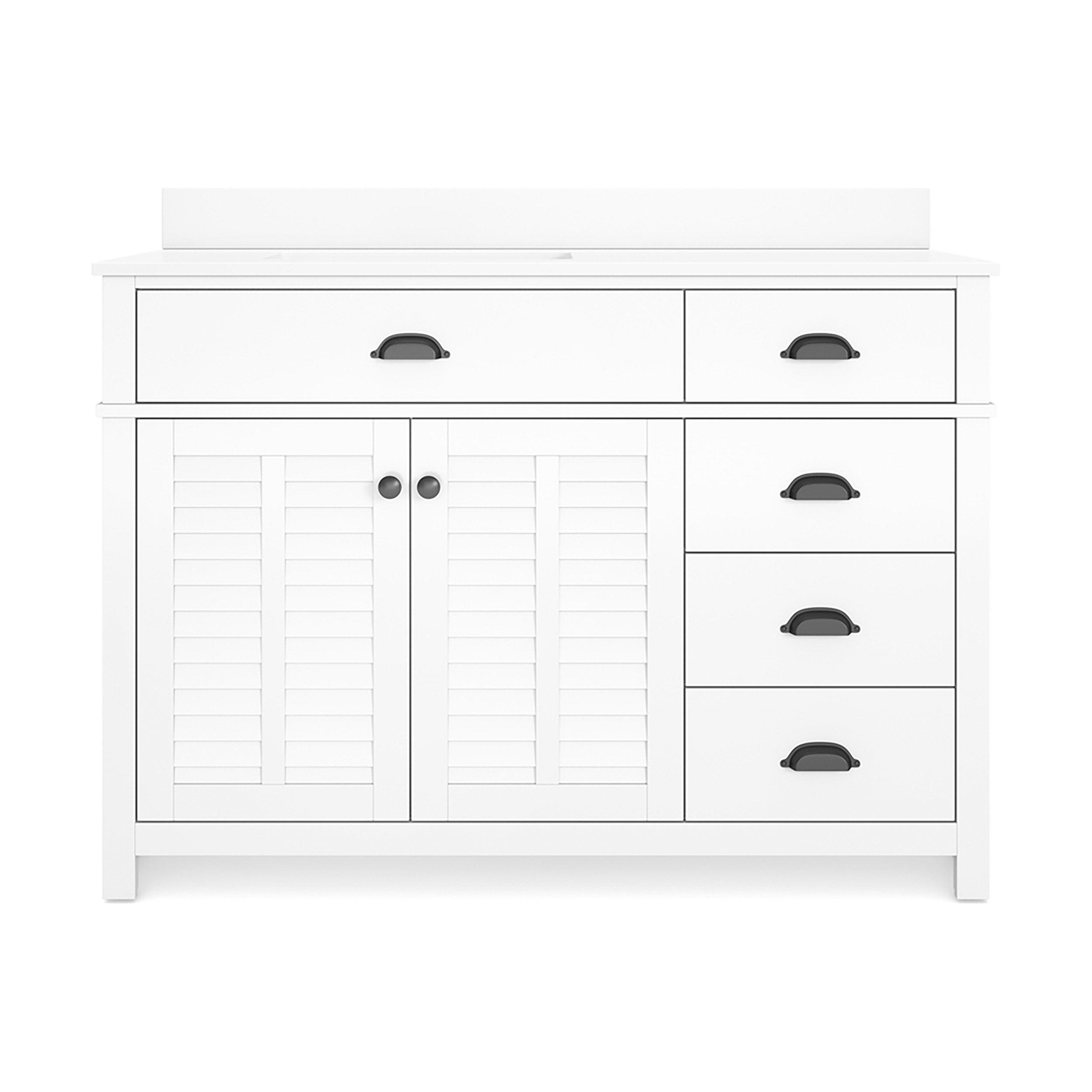 Bellville 49 in. White Vanity with Engineered Stone Top