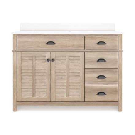 Bellville 49 in. Oak Finish Vanity with Engineered Stone Top Bellville 49 in. Oak Finish Vanity with Engineered Stone Top