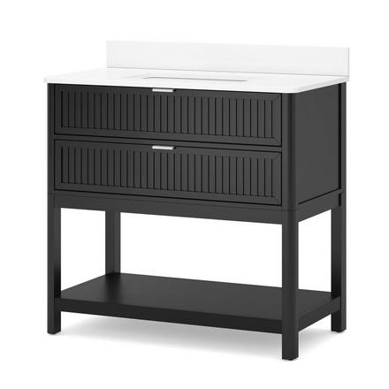 Palma 37 in. Black Vanity with Engineered Stone Top Palma 37 in. Black Vanity with Engineered Stone Top