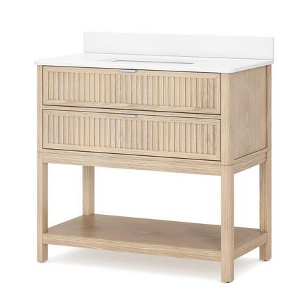 Palma 37 in. Natural Vanity with Engineered Stone Top Palma 37 in. Natural Vanity with Engineered Stone Top