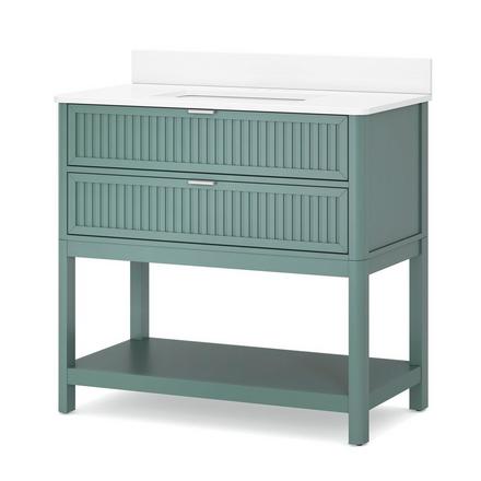 Palma 37 in. Blue Vanity with Engineered Stone Top Palma 37 in. Blue Vanity with Engineered Stone Top