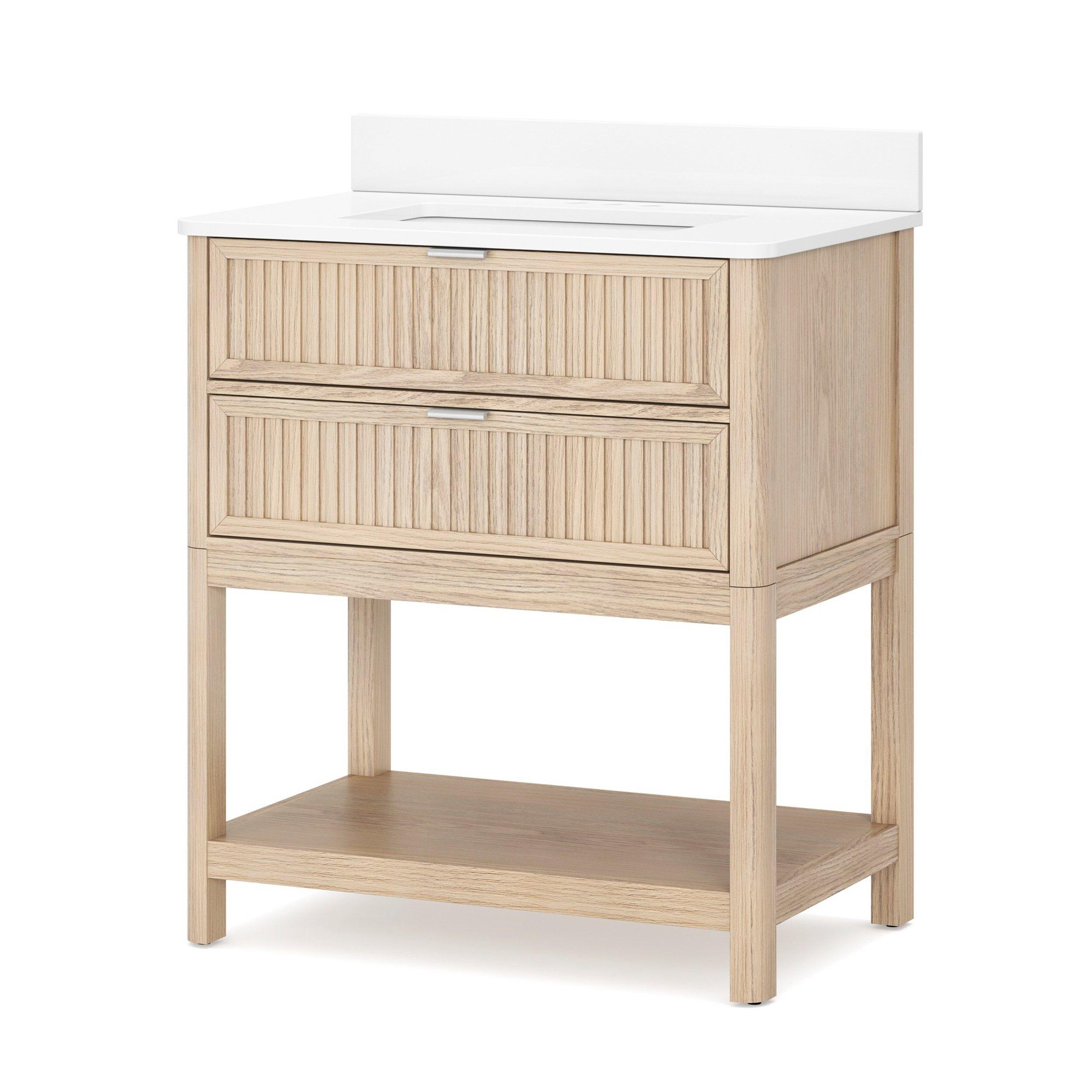 Palma 31 in. Natural Vanity with Engineered Stone Top