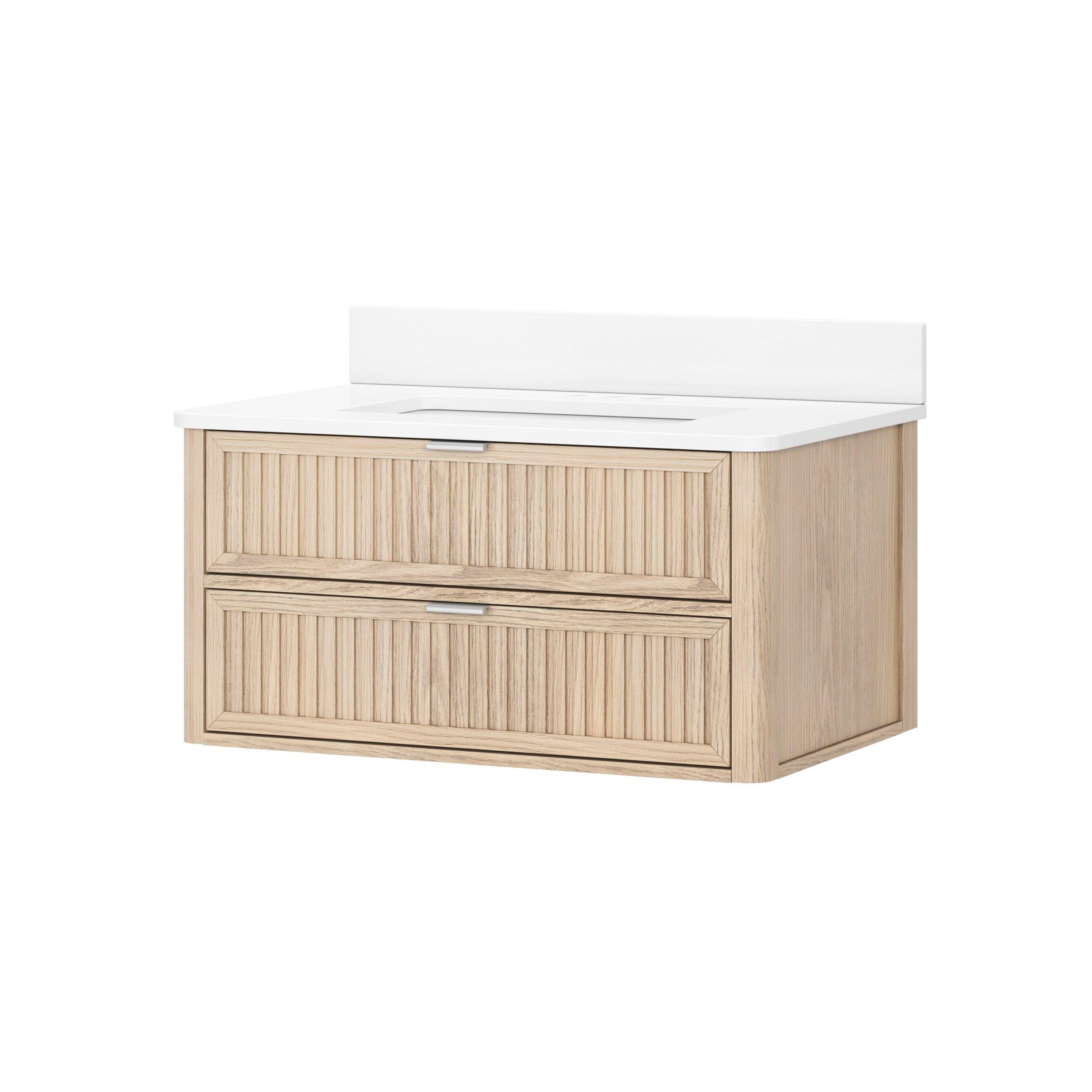 Palma 31 in. Natural Vanity with Engineered Stone Top