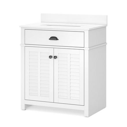 Bellville 31 in. White Vanity with Engineered Stone Top Bellville 31 in. White Vanity with Engineered Stone Top