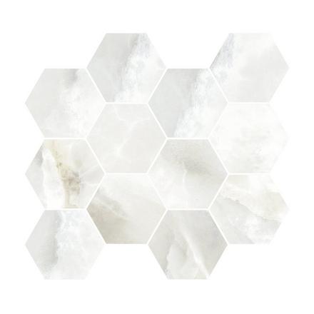 Alessia Bianca Hexagon Polished Porcelain Mosaic Alessia Bianca Hexagon Polished Porcelain Mosaic