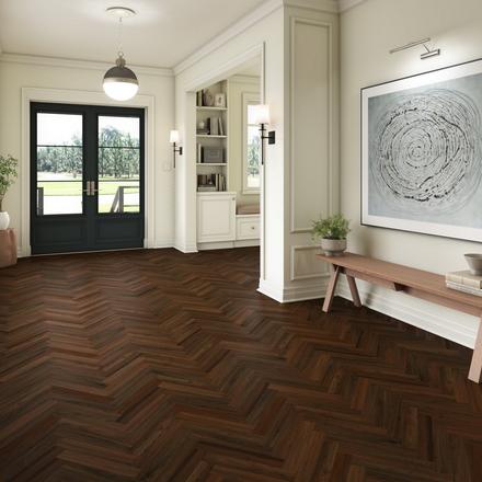 Ludlow Herringbone Waterproof Rigid Core Luxury Vinyl Plank - Cork Pad Ludlow Herringbone Waterproof Rigid Core Luxury Vinyl Plank - Cork Pad