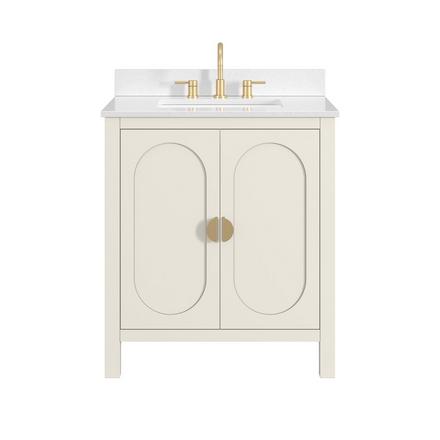 Haven 31 in. Ivory Vanity with Snow White Engineered Top Haven 31 in. Ivory Vanity with Snow White Engineered Top