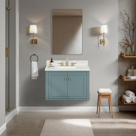 Arietta 31 in. Ocean Vanity with Quartz Top Arietta 31 in. Ocean Vanity with Quartz Top