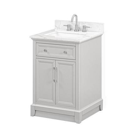 Aurora 25 in. Gray Vanity with Quartz Top Aurora 25 in. Gray Vanity with Quartz Top