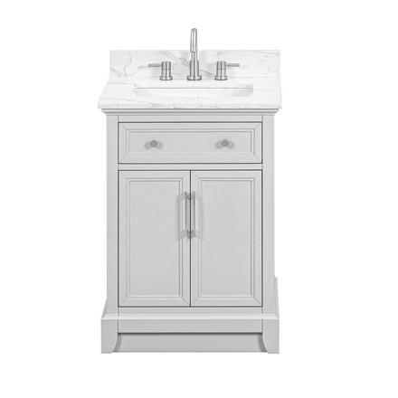 Aurora 25 in. Gray Vanity with Quartz Top Aurora 25 in. Gray Vanity with Quartz Top
