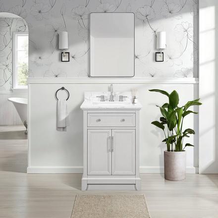 Aurora 25 in. Gray Vanity with Quartz Top Aurora 25 in. Gray Vanity with Quartz Top