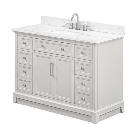 Aurora 49 in. Gray Vanity with Quartz Top Aurora 49 in. Gray Vanity with Quartz Top