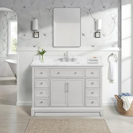 Aurora 49 in. Gray Vanity with Quartz Top Aurora 49 in. Gray Vanity with Quartz Top