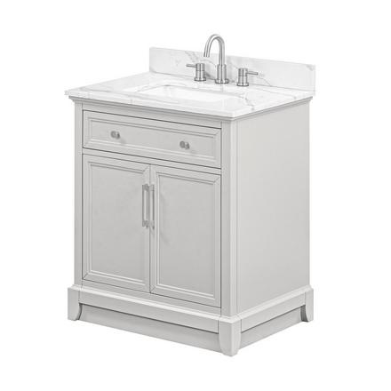 Aurora 31 in. Gray Vanity with Quartz Top Aurora 31 in. Gray Vanity with Quartz Top